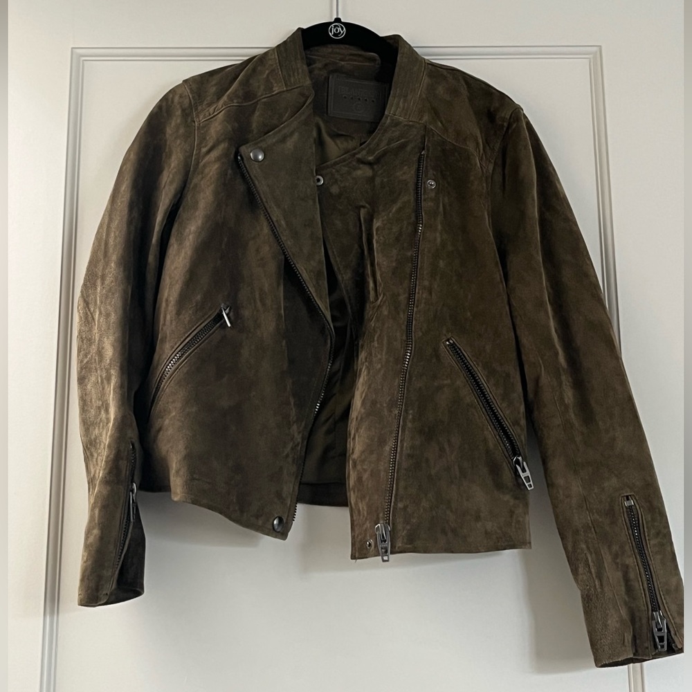 BlankNYC army green suede bomber jacket
